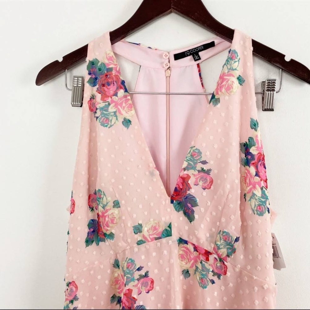146. BNWT 19 Cooper pink floral rose sleeveless dress sz US L